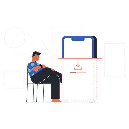 Downloading data from the internet  Illustration