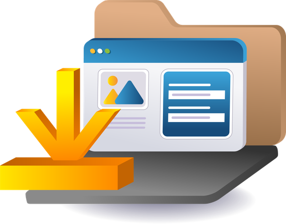 Downloading data on a web page  Illustration