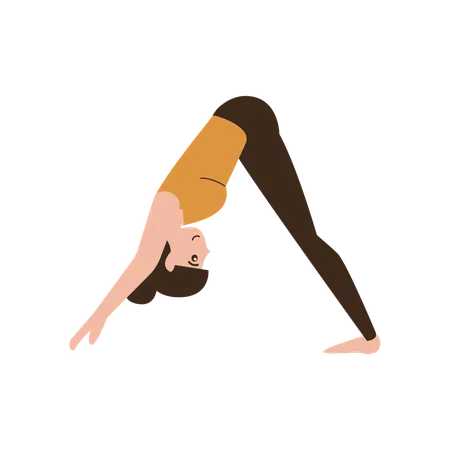 Downward bend yoga pose  일러스트레이션