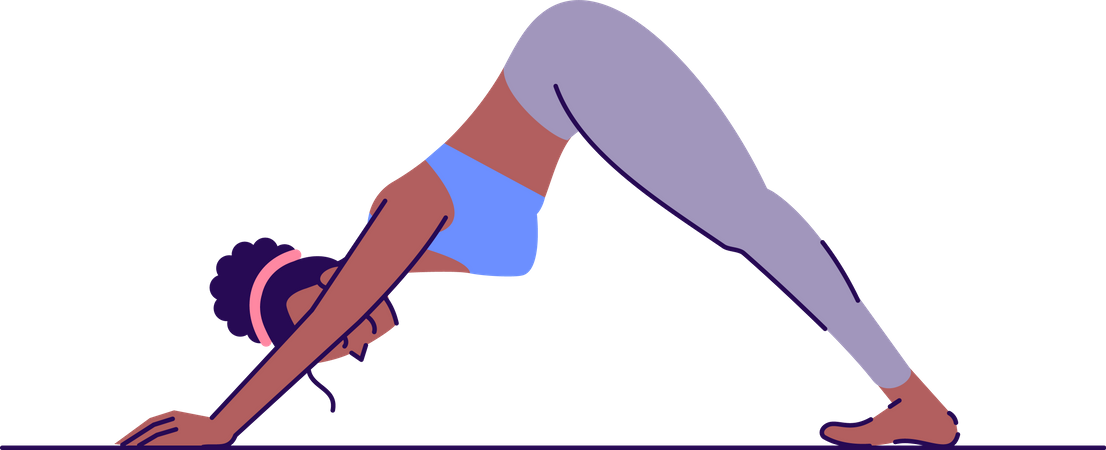 Downward facing dog pose  Illustration