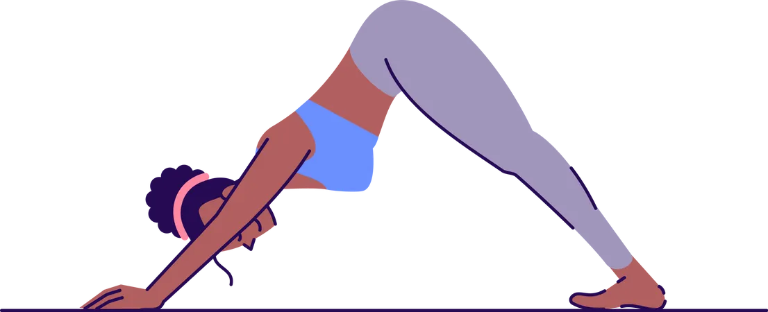 Downward facing dog pose  Illustration