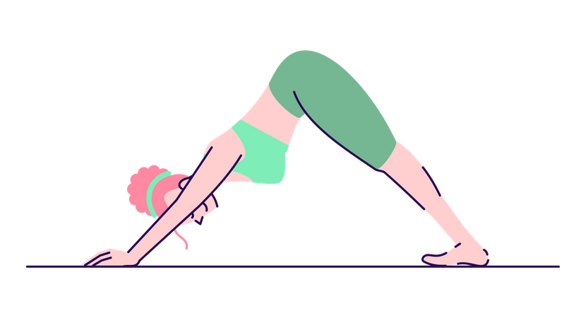 Downward facing dog pose  Illustration