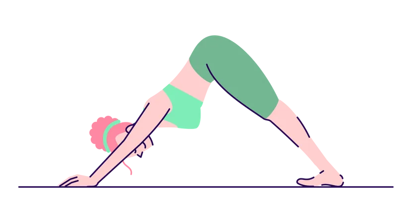 Downward facing dog pose  Illustration