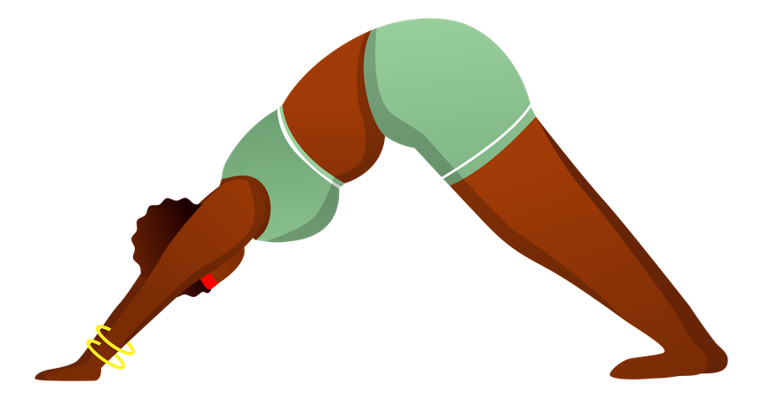 Downward facing dog pose  Illustration