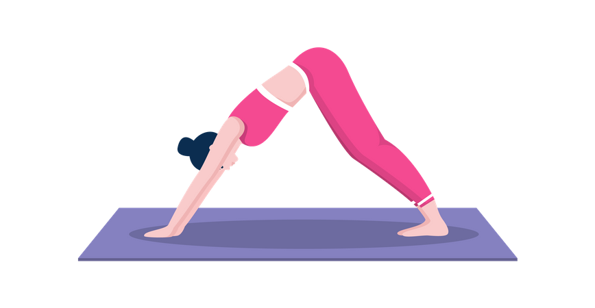 Downward facing dog pose  Illustration