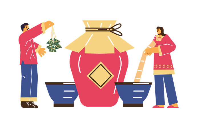 Chinesisches Drachenbootfest  Illustration