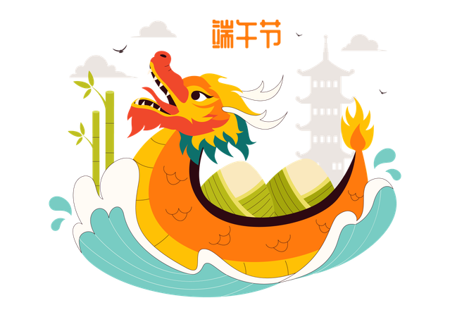 Drachenbootrennen  Illustration