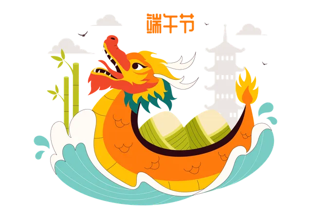 Drachenbootrennen  Illustration