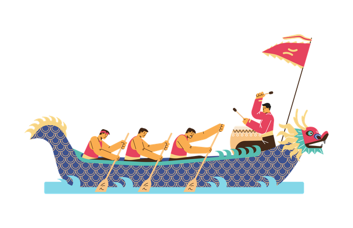 Dragon Boat Chinese Festival  Illustration
