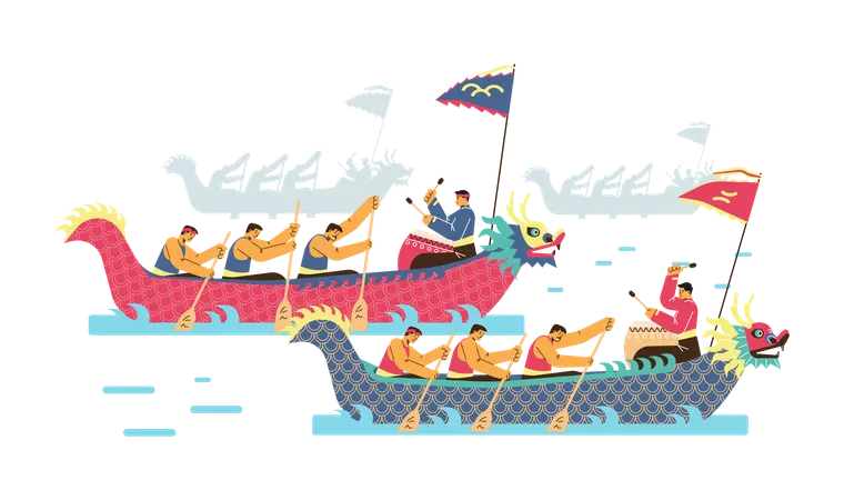 Dragon Boat Chinese Festival  Illustration