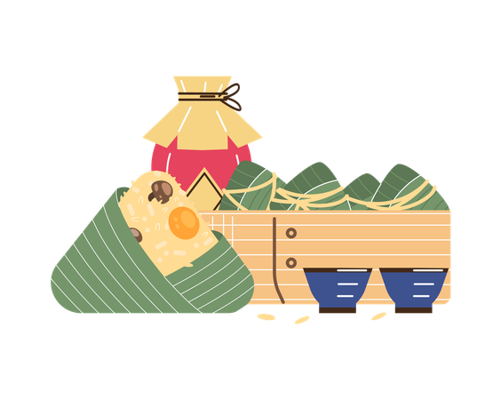 Dragon Boat Chinese Festival  Illustration