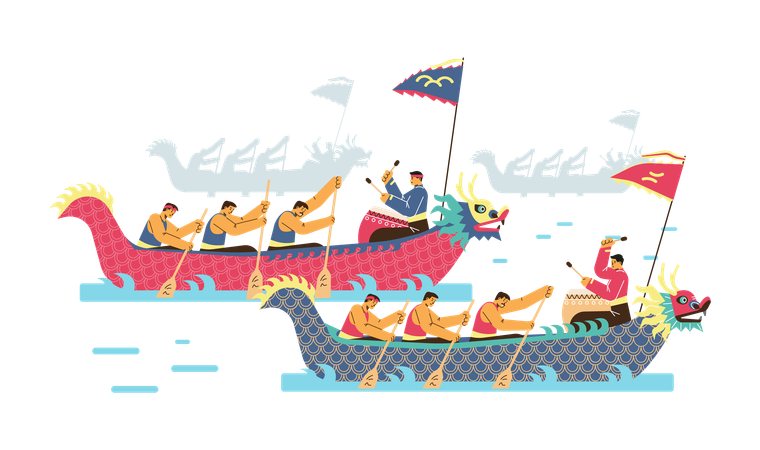 Dragon Boat Chinese Festival Illustration