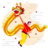 illustration for dancing lion
