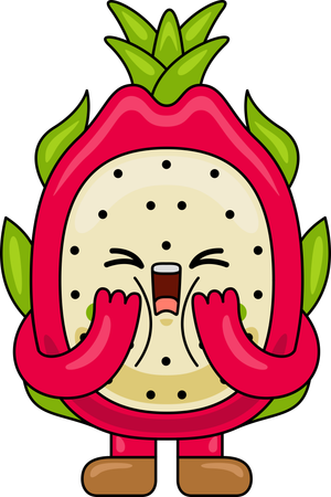 Dragon Fruit Mascot shouting  Illustration