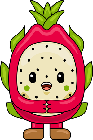 Dragon Fruit Mascot standing  Illustration