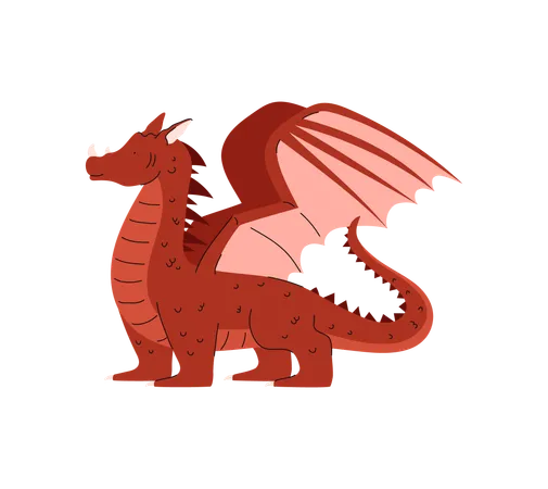 Dragon Mythical Fictional Creature Or Monster Flat Vector Illustration Isolated On White Background Dragon Mythological Reptile Beast Of Ancient And Asian Culture Illustration
