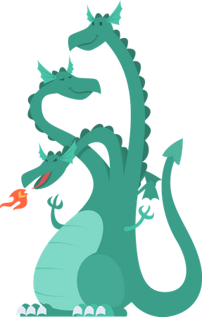 Dragon with three head  Illustration