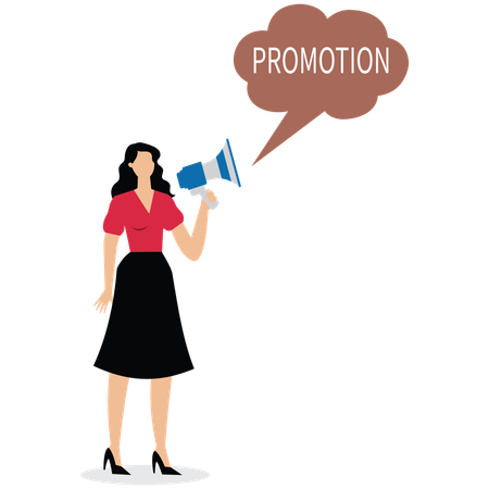 Draw attention to announce promotion  Illustration