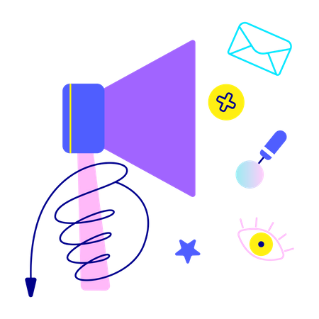 Draw attention using megaphone  Illustration