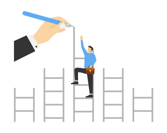 Draw the ladder to success  Illustration