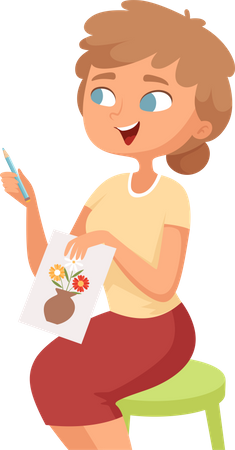 Drawing art class teacher  イラスト
