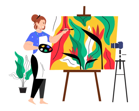 Drawing video content creator  Illustration