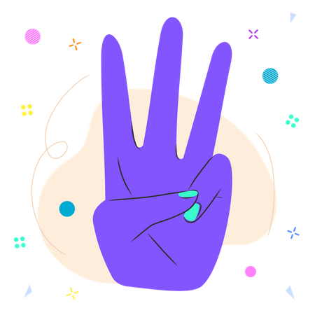 Drei Finger  Illustration