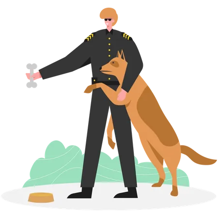 Dressage de chien policier  Illustration