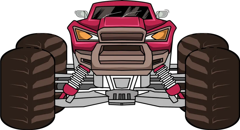 Drift Monster Truck Vector Illustration Illustration