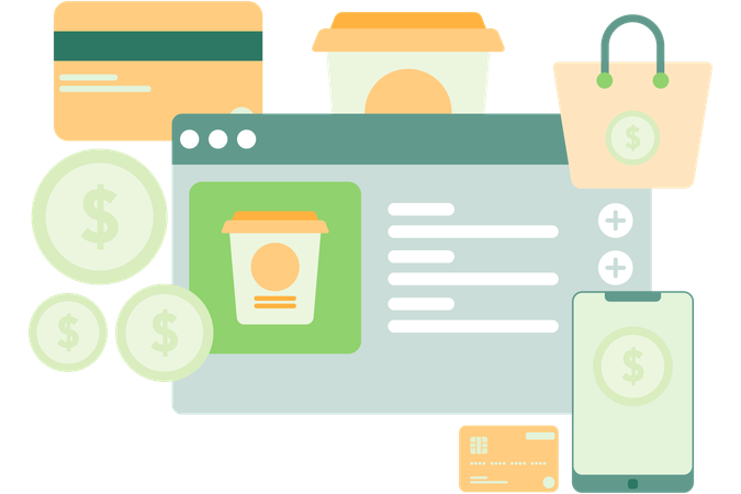 Drink ordering application  Illustration