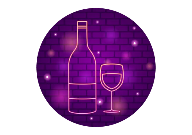 National Drink Wine Day Vector Illustration On February 18 With Glass Of Grapes And Bottle In Flat Cartoon Purple Background Design Illustration