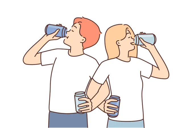 Drinking water to stay hydrated  Illustration