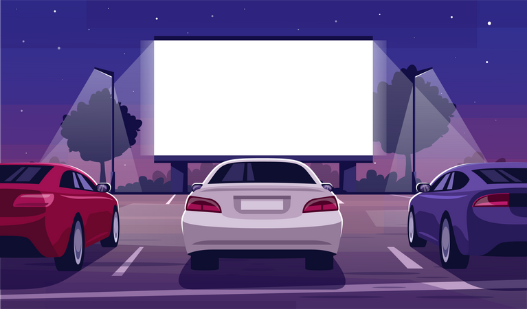 Drive in cinema Illustration