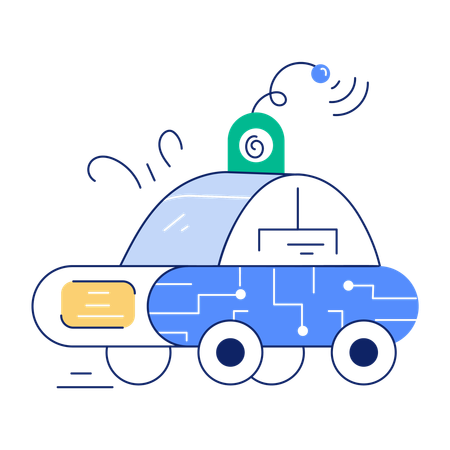 Driverless Car  Illustration
