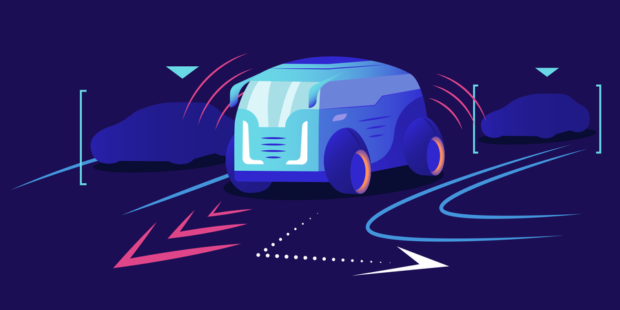 Driverless car  Illustration