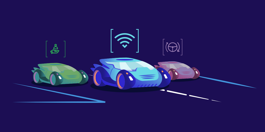 Driverless cars Illustration