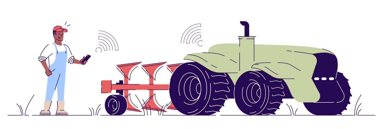 Driverless tractor  Illustration