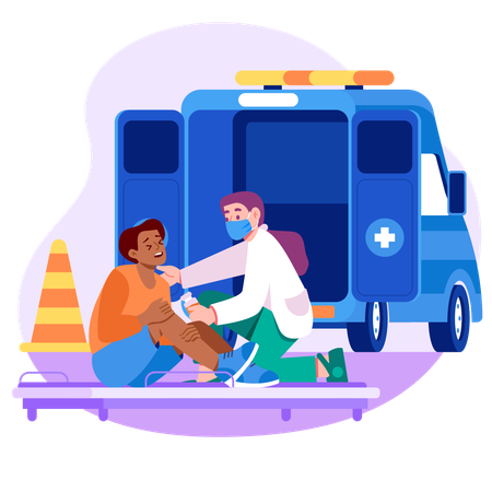 Driving ambulance to patient  Illustration