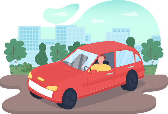 Driving car  Illustration