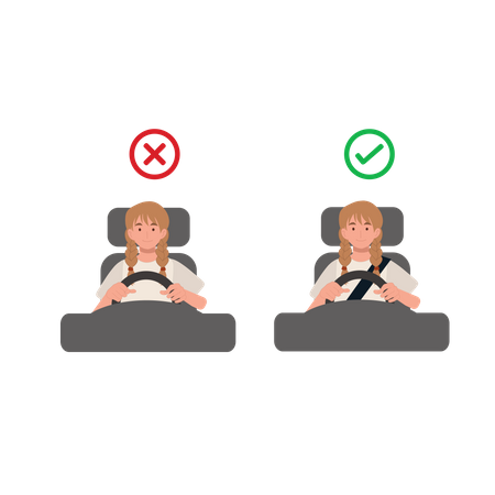 Driving safety rules to wear seatbelt  Illustration