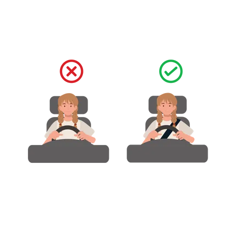 Driving safety rules to wear seatbelt  Illustration