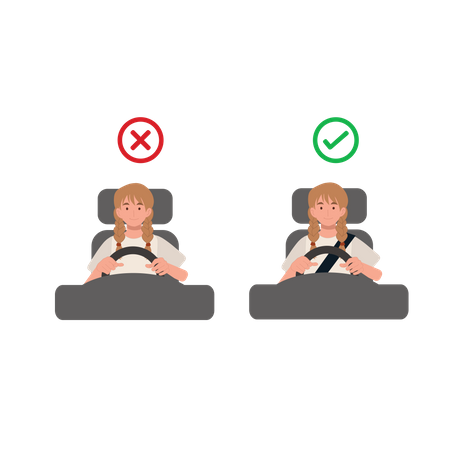 Driving safety rules to wear seatbelt  Illustration