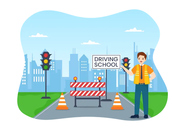 Driving School instructor  Illustration