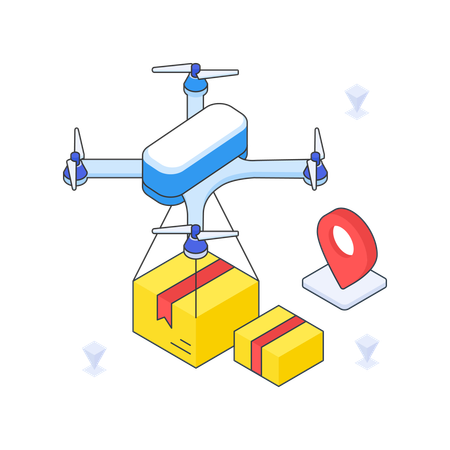 Drohnenlieferung  Illustration
