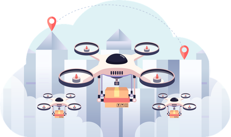 Drohnenlieferung  Illustration