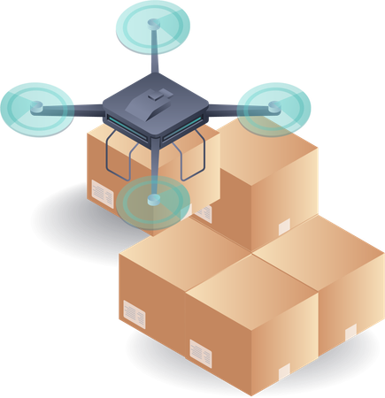 Drohnenlieferung für den Paketversand  Illustration