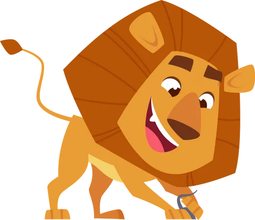 Lion drôle  Illustration