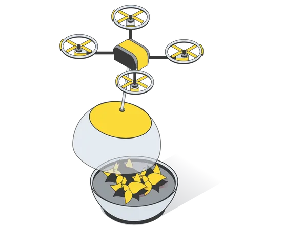 Dron agrícola inteligente  Ilustración