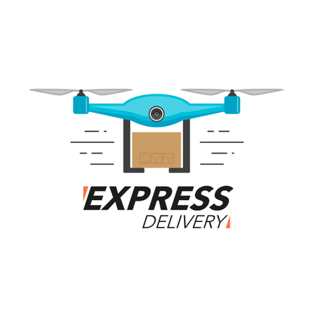 Dron de entrega urgente  Ilustración