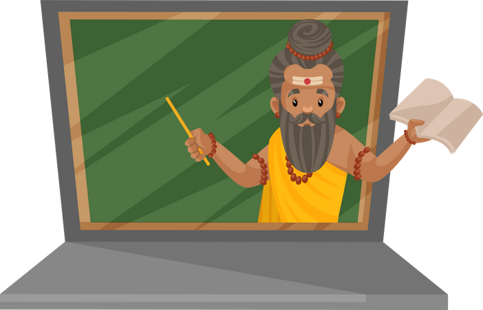 Dronacharya as guide  Illustration